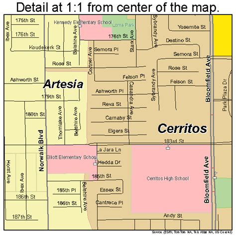 Cerritos California Street Map 0612552