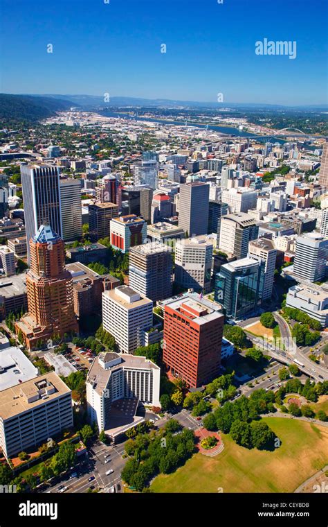 aerial view of portland; portland oregon united states of america Stock ...