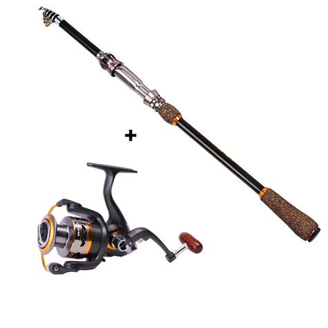 Telescopic Spinning Fishing Rod with Reel Combo Kits Saltwater Portable Telescopic Fishing ...