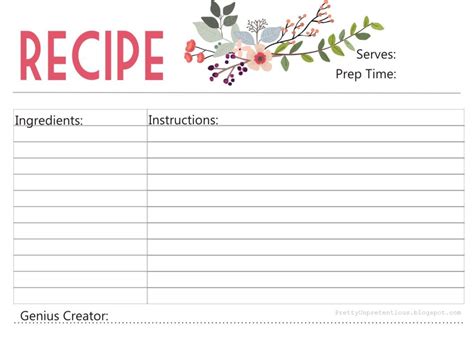 Enjoy a FREE printable Recipe Card designed ,with love, by yours truly ...