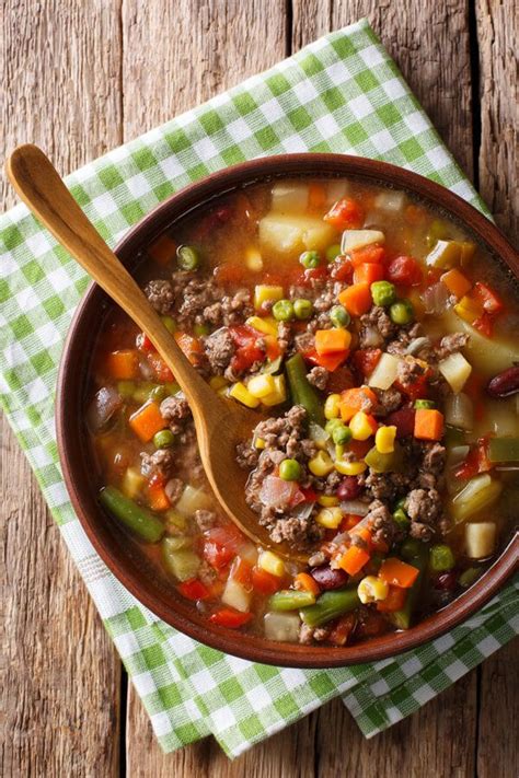 Easy Ground Beef Soup | CDKitchen.com | Hamburger soup, Beef soup recipes, Soup with ground beef