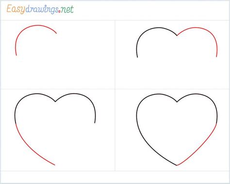 How to draw a heart shape step by step for beginners | Heart drawing ...