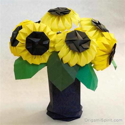 Origami Sunflower (2 of 2) -Bring Joy to Your Life! – Leyla Torres – Origami Spirit