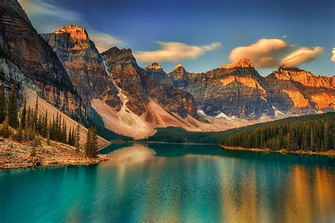 Beautiful moraine lake sunrise HD wallpaper | Pxfuel