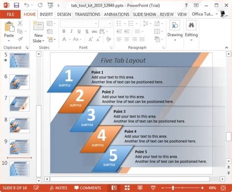 Elegantly Display Bullet Points With PowerPoint Tab Toolkit Template