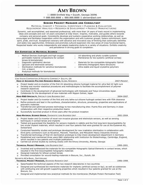 Senior Project Manager Resume – Letter Example Template