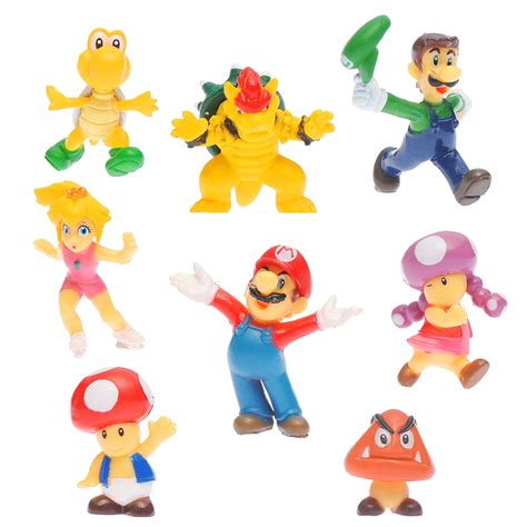 Generic 1 inch Super Mario Brothers Figures Set, 8pcs PVC Characters ...