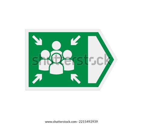 Direction Emergency Assembly Point Vector Isolated Stock Vector ...