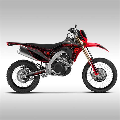 2019 - 2024 HONDA CRF450L / RL - BLACK/RED TOPO - GRAPHICS KIT - Upshift Online Inc.