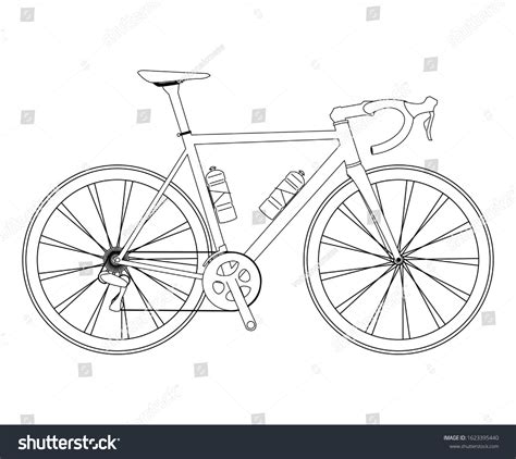 Vectoral Road Bike Line Art Illustration Stock Vector (Royalty Free ...