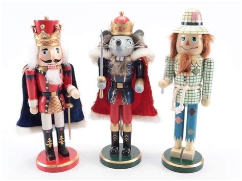 Polychrome Wood Mouse King and Other Nutcrackers | EBTH