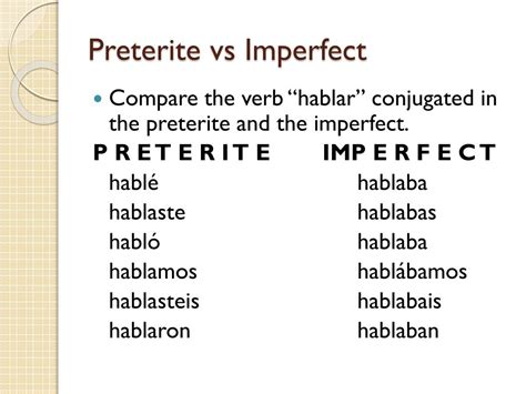 PPT - Preterite vs Imperfect PowerPoint Presentation, free download ...