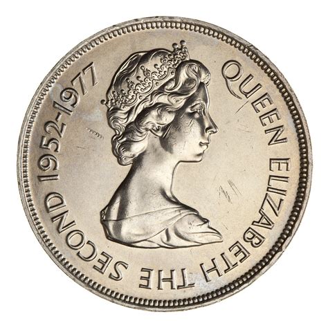 Coin - 25 Pence, Silver Jubilee of Queen Elizabeth II, Tristan da Cunha ...