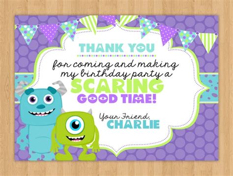 Monsters Inc Inspired 'Thank You' Card by LittleRainbowBlooms