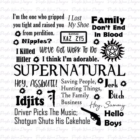 Supernatural Quote Design Cut File Vector Digital Download - Etsy UK