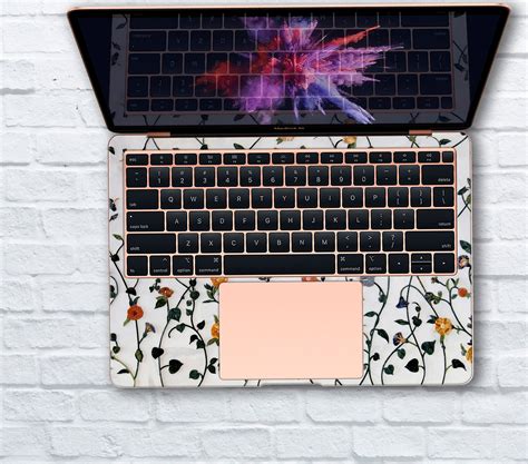 Flower Macbook Skin Macbook 12 Inch Sticker Full Coverage | Etsy