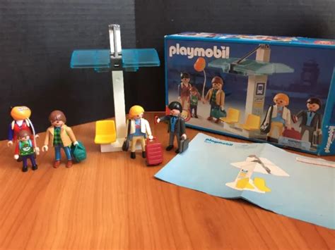 PLAYMOBIL 3171 COMPLETE Airport Terminal Bus Stop Waiting For Shuttle 2002 Box $42.00 - PicClick