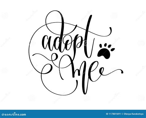 Adopt Me Hand Lettering Vector Illustration | CartoonDealer.com #113289002