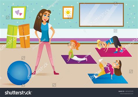 Kids Physical Education Class Different Poses: Vector có sẵn (miễn phí bản quyền) 1491637979 ...