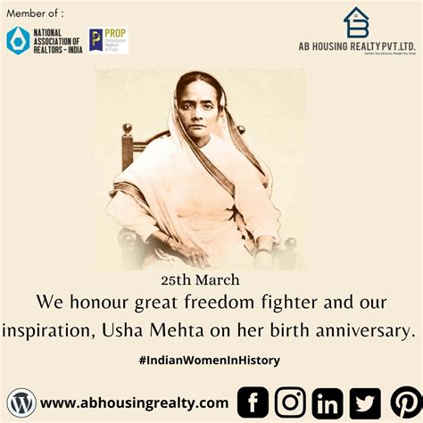 We honour great freedom fighter and our inspiration, Usha Mehta on her birth anniversary. # ...