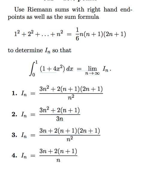 Solved Use Riemann sums with right hand endpoints as well as | Chegg.com