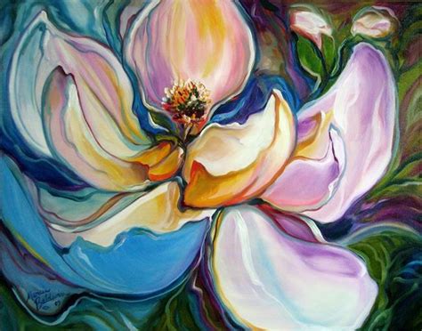 SWEET MAGNOLIA Modern Floral Abstract - by Marcia Baldwin from FLORALS