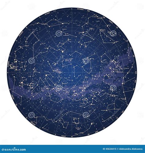 Detailed Sky Map Southern Hemisphere With Names Of Stars Stock | Images and Photos finder