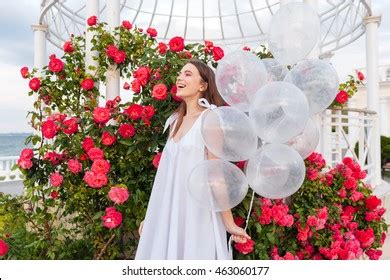 Young Smiling Beautiful Girl Balloons Outdoors Stock Photo 463060177 | Shutterstock