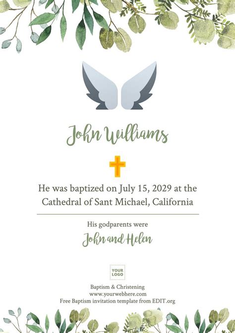 Printable Baptism Invitations For Boys