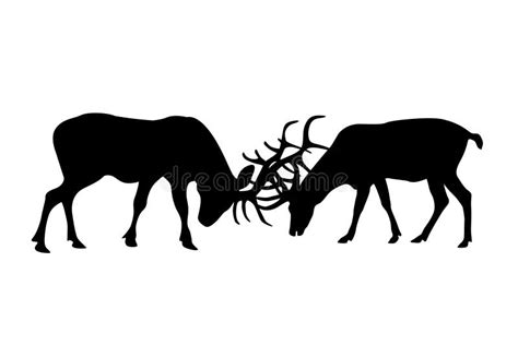 Deer Fighting Silhouettes