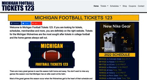 Access michiganfootballtickets123.com. Michigan Football Tickets 123 | Schedules | Shop | Coupon ...