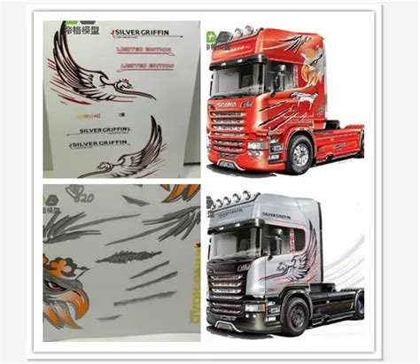 V8 Actros SCANIA Stickers/Logos/Labels/Decals For tamiya 1/14 scale RC ...