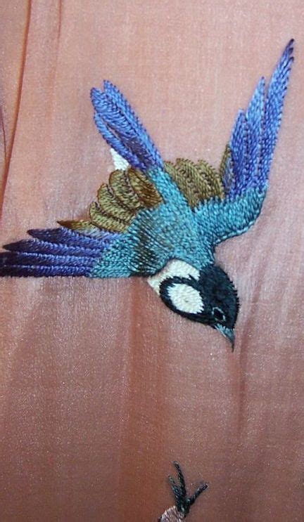 Flying bird embroidery … | Embroidery inspiration, Bird embroidery ...