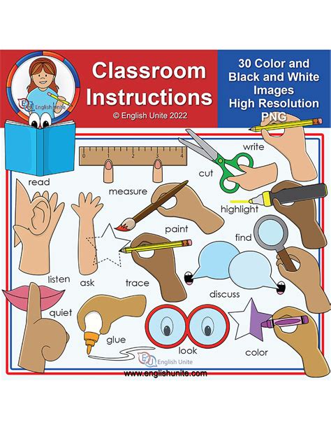 English Unite - Clip Art - Classroom Instructions