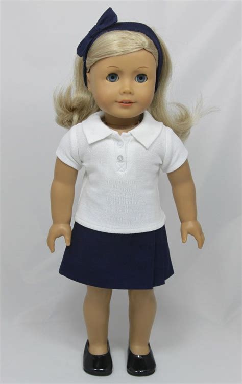 American+Girl+Doll+school+uniform++navy+skort+by+dollpetitecouture | Doll clothes american girl ...