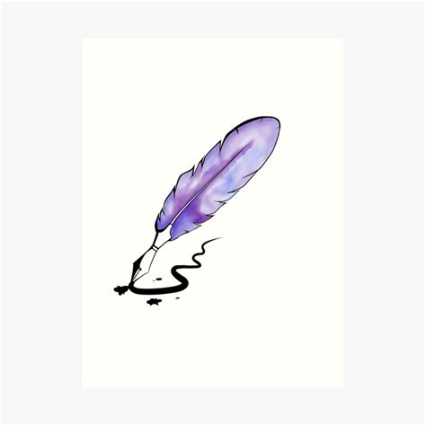 "Watercolor Quill Pen" Art Print by birbschool | Redbubble