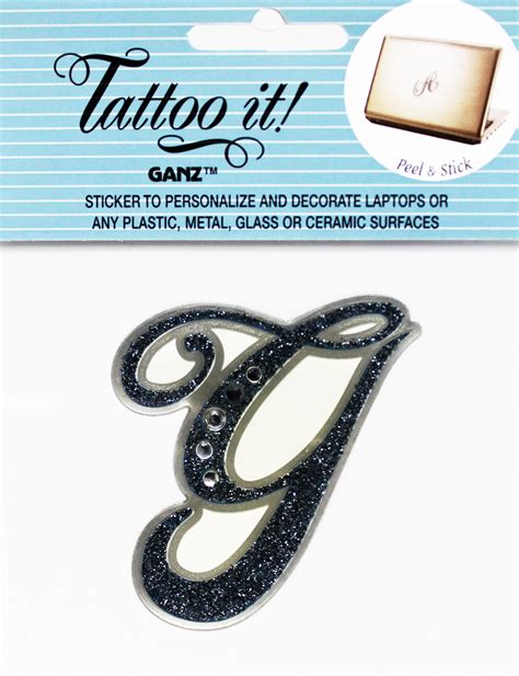 Tattoo it! Stylized Cursive Letter Raised Sticker: G - By Ganz - Walmart.com