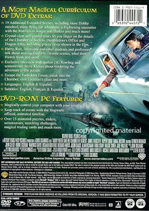 Harry Potter And The Chamber Of Secrets (Fullscreen) (DVD 2002) | DVD ...