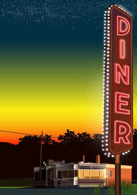 American diner, Neon signs, Diner