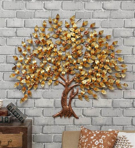 Buy Arctick Iron Decorative Tree Wall Art In Gold at 17% OFF by Malik Design | Pepperfry