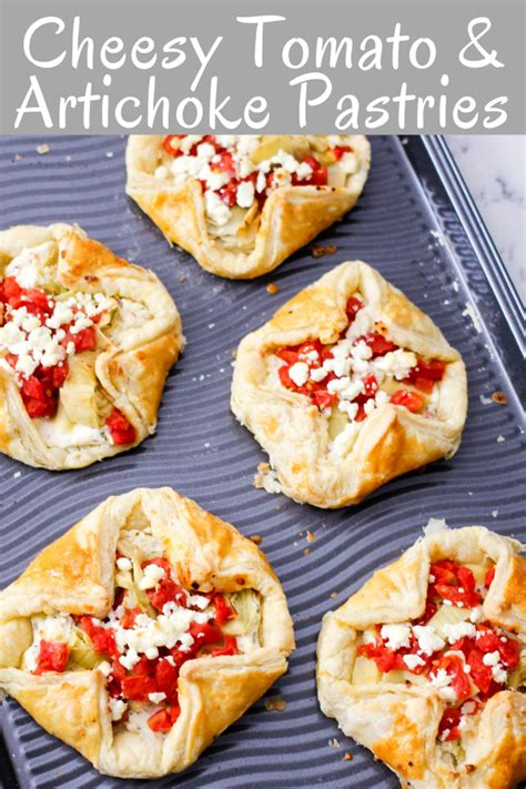 Cheesy Tomato & Artichoke Savory Pastries • Domestic Superhero