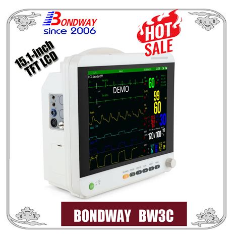 Portable Patient Monitor with ECG, NIBP, SpO2, Temperature, Pulse Rate ...