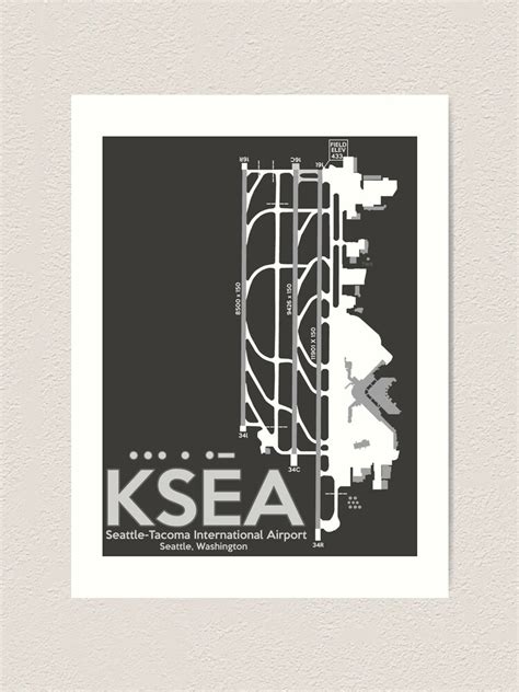 "KSEA- Seattle Tacoma International Airport Layout Art" Art Print for ...