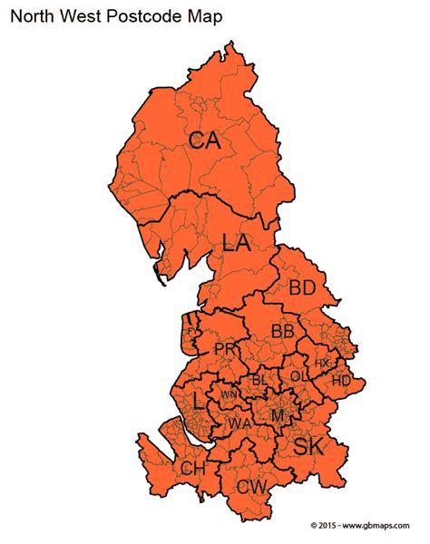 North West England Postcode Map - Beilul Rochette