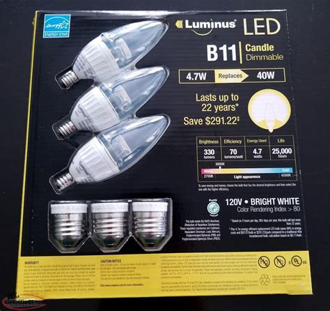 LED Bulbs - Dimmable - LUMINUS 4.7W Type B11 - NEW in packaging - Paradise, Newfoundland ...