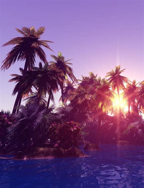 Tropical Island In The Sunset Royalty Free Stock Photography - Image: 12538287