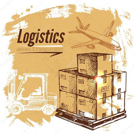 Sketch logistics and delivery background Stock Illustration by ©pimonova #56711755