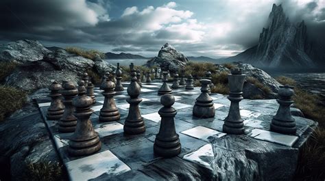 The Game Of Chess Background, Landscape Of Fantasy Photo, 3d Chess Rock ...