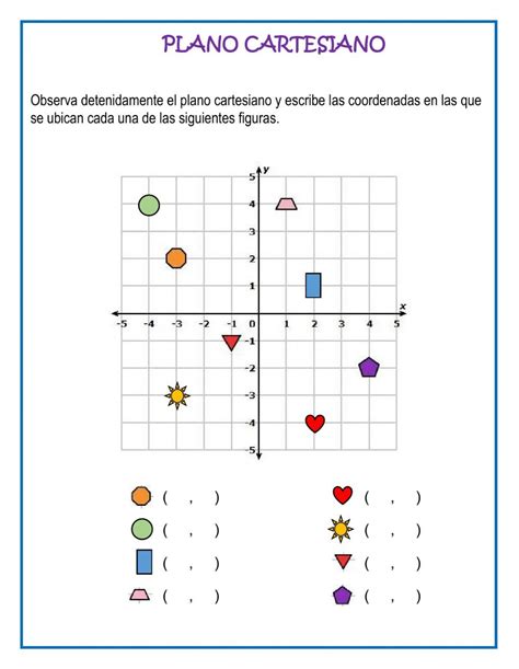 Ejercicio de Plano cartesiano | Aulas de matemática, Ensino de ...