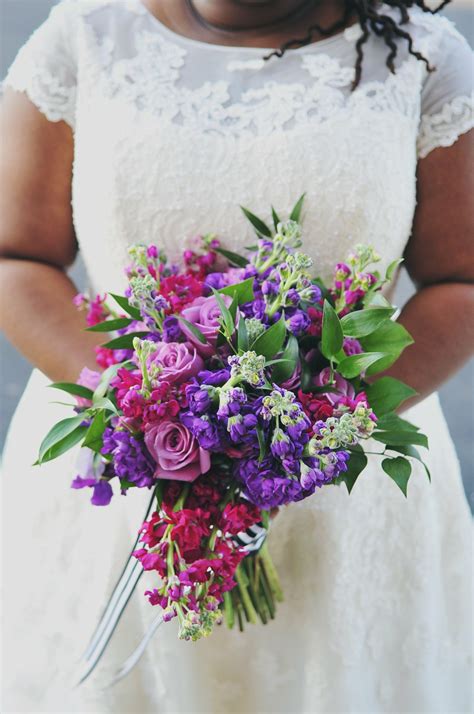 Pink and Purple Bridal Bouquet